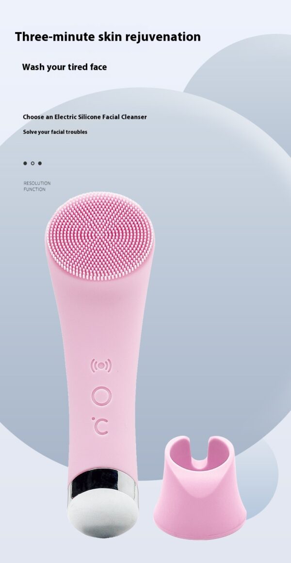 Silicone Face Cleansing Brush Facial Cleansing Brush Electric Facial Brush Vibration Heating - Image 4