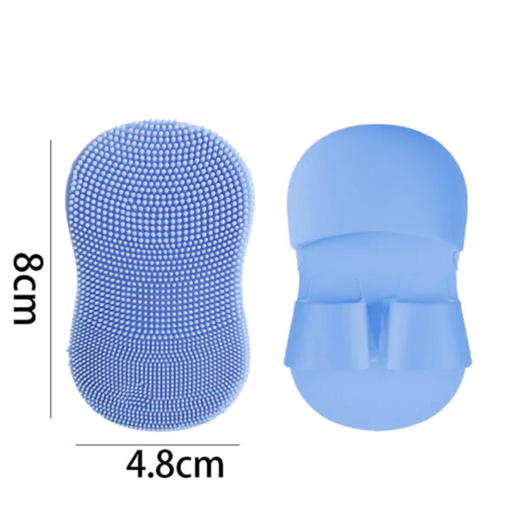2PC Face Scrubber Mini Facial Brush Silicone Wash Exfoliator Finger Glove Pads Handheld Cleansing Brushes Tool Skin Care Deep Clean Baby Shampoo Baby Bath Brush - Image 4