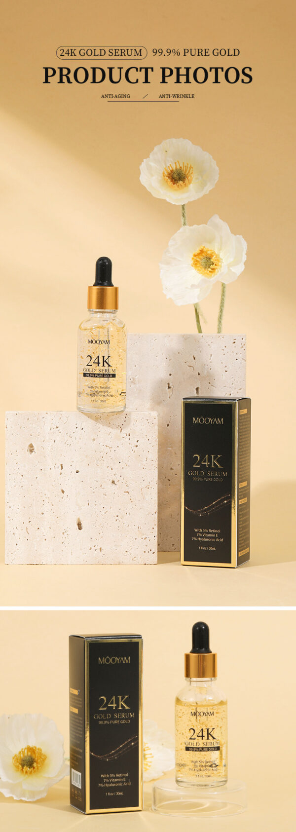 24K Gold Foil30mL Vitamin E Retinol Anti-wrinkle The Lifting Face Serum - Image 2