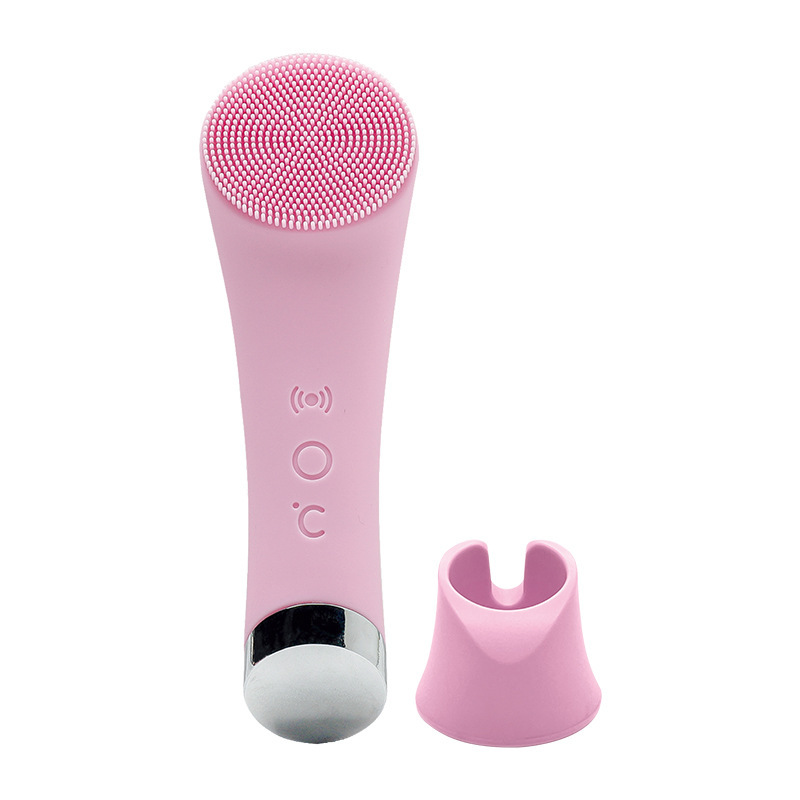 Silicone Face Cleansing Brush Facial Cleansing Brush Electric Facial Brush Vibration Heating - Image 3